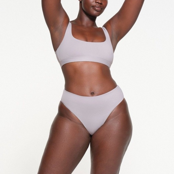 SKIMS Other - NWT SKIMS Signature Swim Bikini Tank + Mid Waist Bottom in CHROME